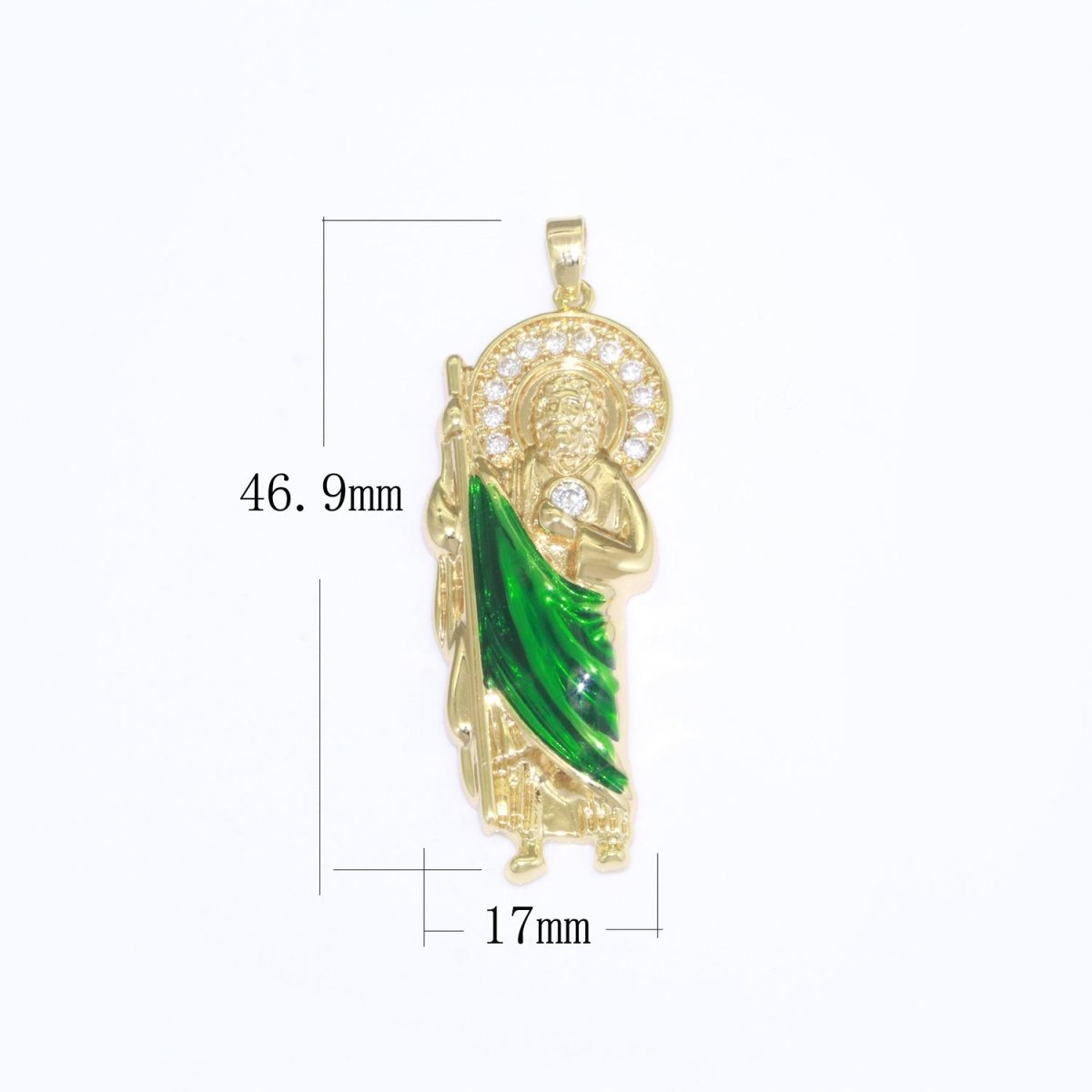 14K Gold plated Figure San Judas Charm Saint Jude Pendant Hope Saint Pendant N-1332 - DLUXCA