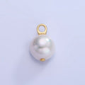 14K Gold plated Freshwater Pearl Button Drop Pendant | P1715 - DLUXCA
