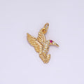 14K Gold plated Fuchsia-Eyed CZ Clear Micro Paved Charm | AG359 - DLUXCA