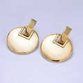 14K Gold plated Geometric Round Bar Drop Stud Earrings | P462 - DLUXCA