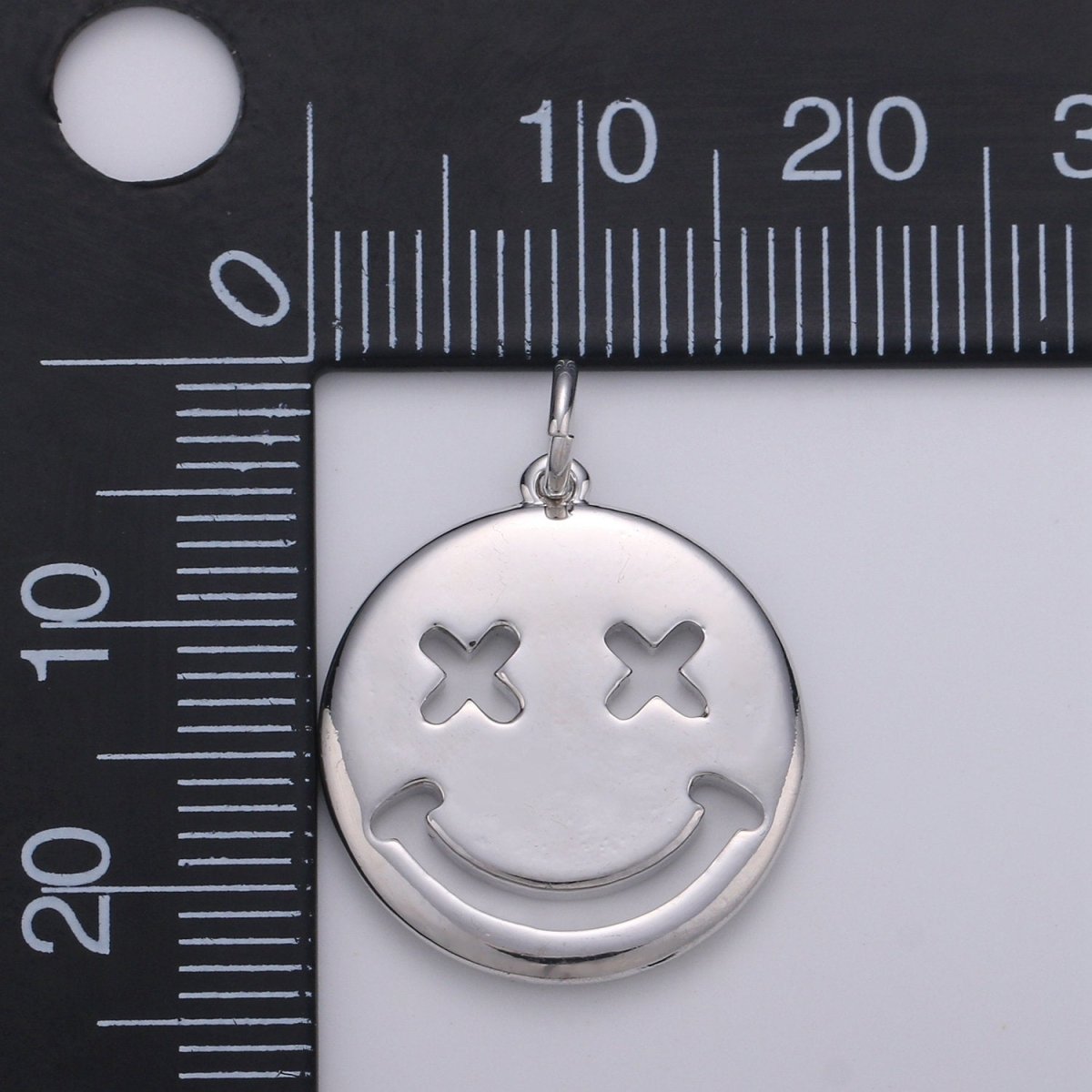 14K Gold plated Happy Face Charm, emoji charm 24x18mm Gold Smile Charm Pendant Silver Smiley face charms Necklace Earring Bracelet Supply D-126 D-127 - DLUXCA