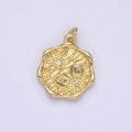 14K Gold plated Hawthorne May Birth Flower Molten Stamped Charm | AG268 - DLUXCA