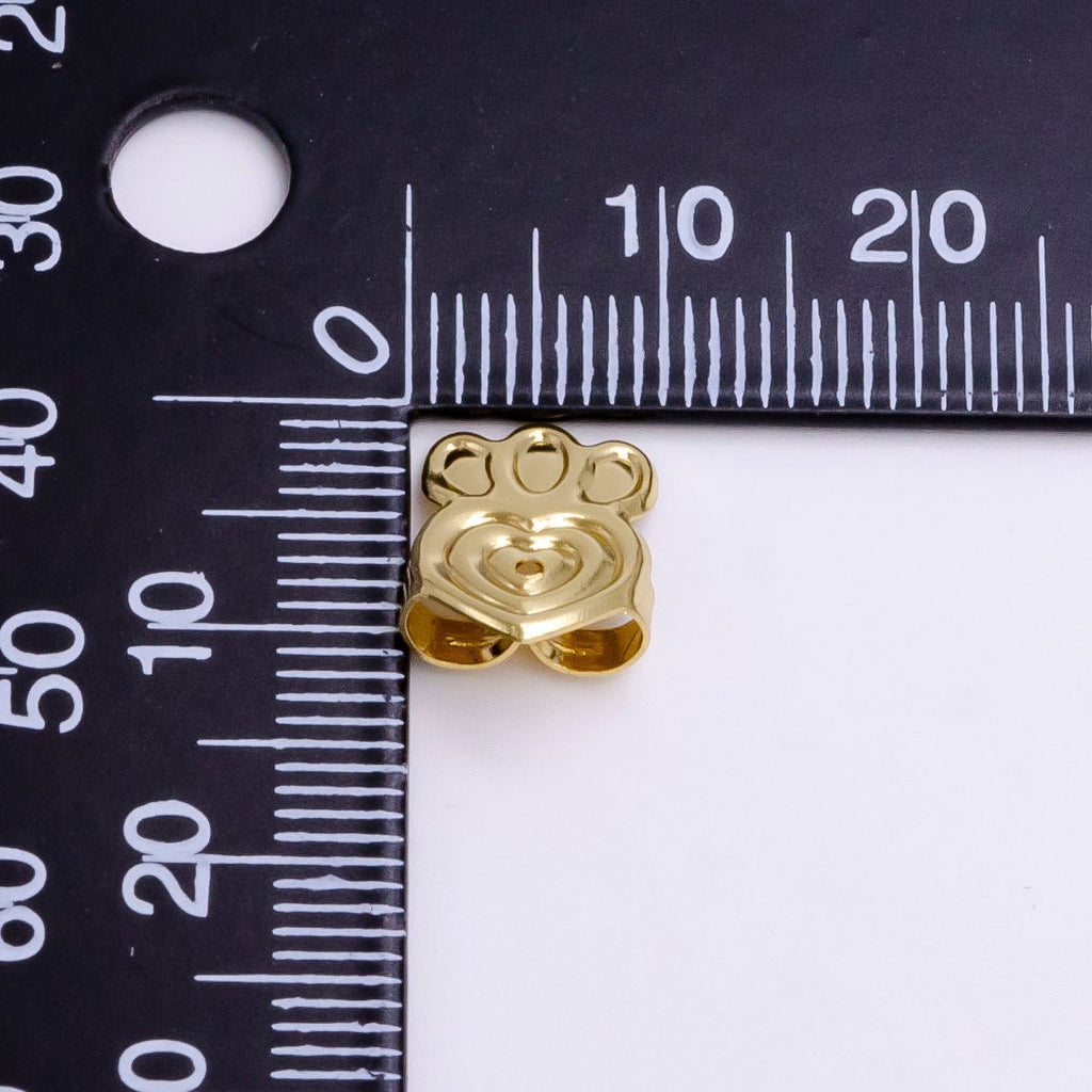 14K Gold plated Heart Flower Lined Earrings Back Lifter Stabilizer Supply in Gold & Silver | Z-910 Z-911 - DLUXCA