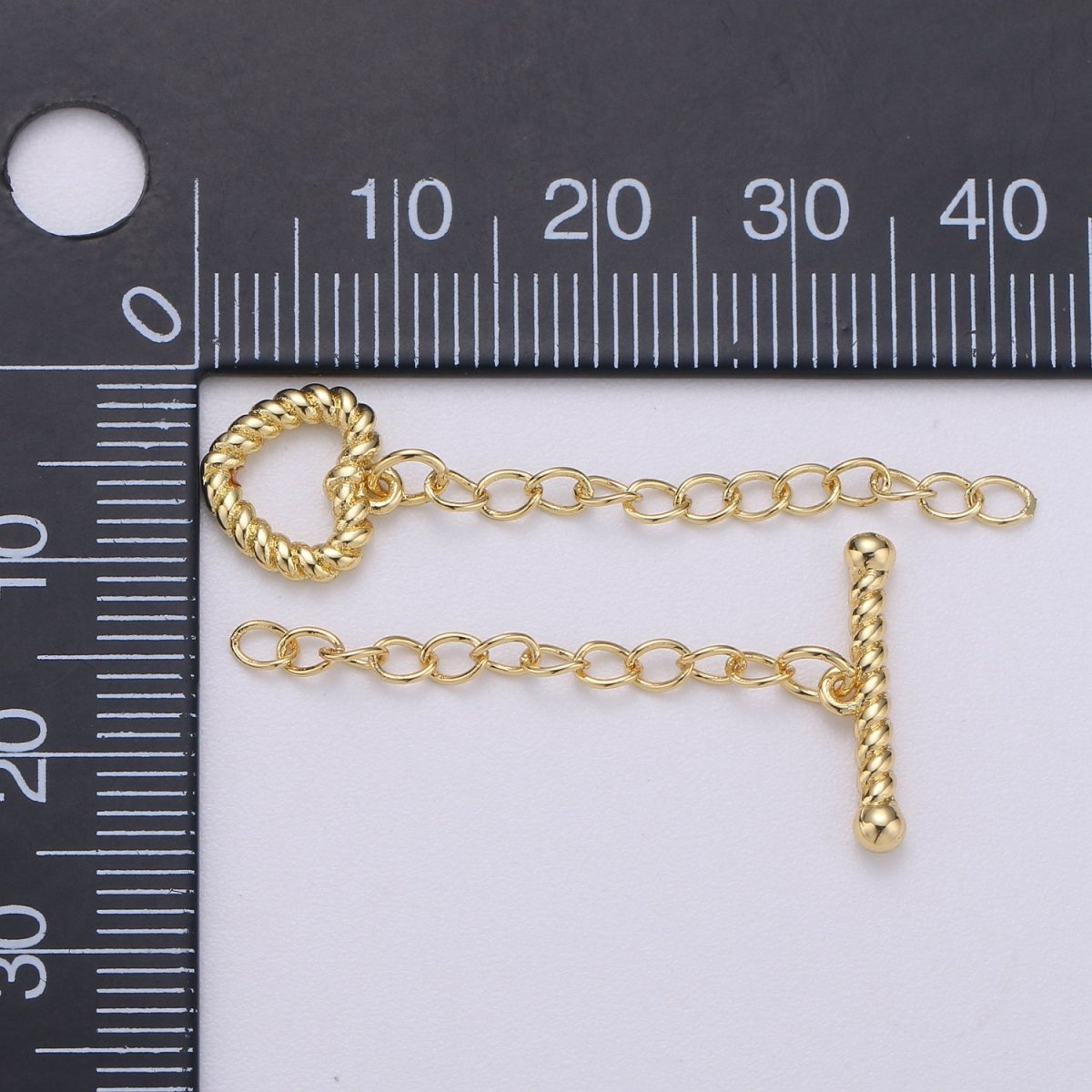 14k Gold plated heart shape clasp toggle, Twisted Gold clasp, gold heart clasp toggle, heart toggle for Necklace Bracelet Component K-896 - DLUXCA