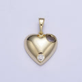14K Gold plated Heart with CZ Micro Pave Charm Pendant Necklace Light Yellow Heart Love For DIY Jewelry Necklace Making X-464 - DLUXCA