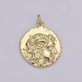 14k Gold plated Hercules Coin Pendant Ancient Coin Pendant, Greek Warrior Heracles Coin Pendant, Fancy DIY jewelry, Warrior Pendant D-203 - DLUXCA