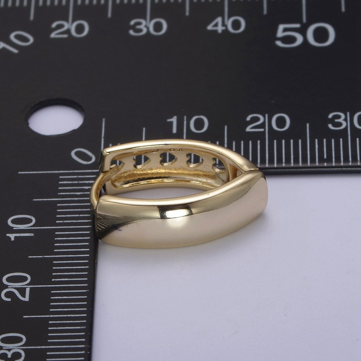 14K Gold plated Hinged Huggie Earrings Minimalist Hoop Earrings Wholesale Jewelry T-290 - DLUXCA