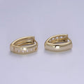 14K Gold plated Hinged Huggie Earrings Minimalist Hoop Earrings Wholesale Jewelry T-290 - DLUXCA