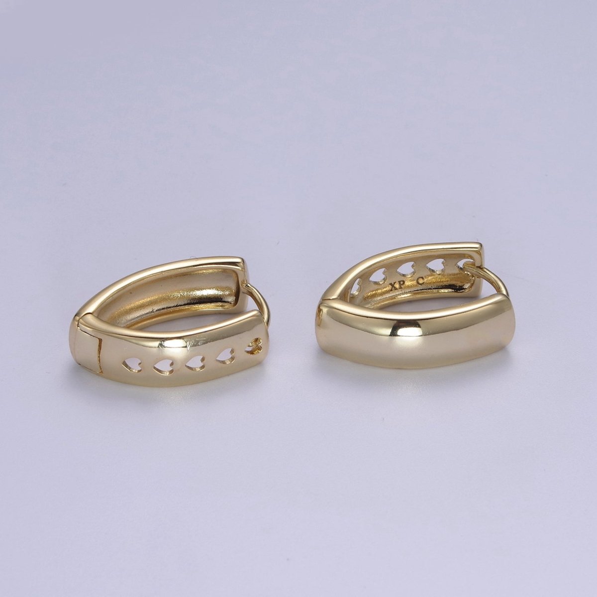 14K Gold plated Hinged Huggie Earrings Minimalist Hoop Earrings Wholesale Jewelry T-290 - DLUXCA