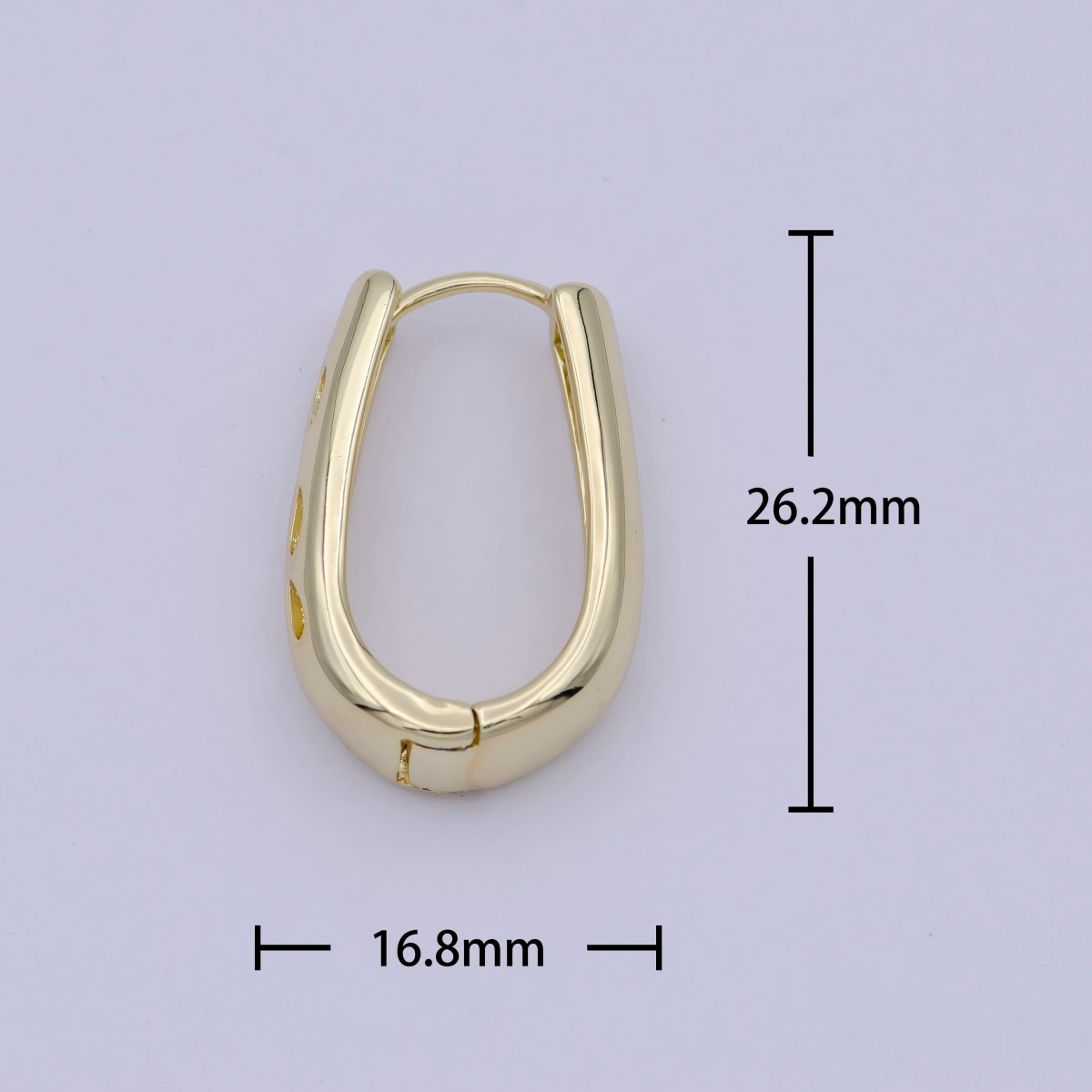 14K Gold plated Hoop Earrings, Oval Hoop Earrings, Small Oval Gold Hoops Minimalist Jewelry For Women, Simple Gold Oval Earring T-304 - DLUXCA