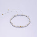14K Gold plated Howlite Multifaceted White Cotton String Slider Bracelet | WA-2010 - WA-2012 Clearance Pricing - DLUXCA