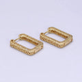 14K Gold plated Infinity Filigree Oblong U-Shaped Huggie Hoop Earrings | AD1376 - DLUXCA