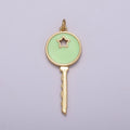 14K Gold plated Key Pendant Enamel Key Charm Star Celestial Jewelry Making Crafting Supplies M-815 - M-817