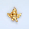 14K Gold plated Laughing Cherub Baby Angel Charm | AG942 - DLUXCA