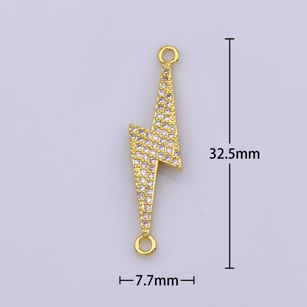 14K Gold plated Lightning Bolt Thunder Connector | G-845 - DLUXCA