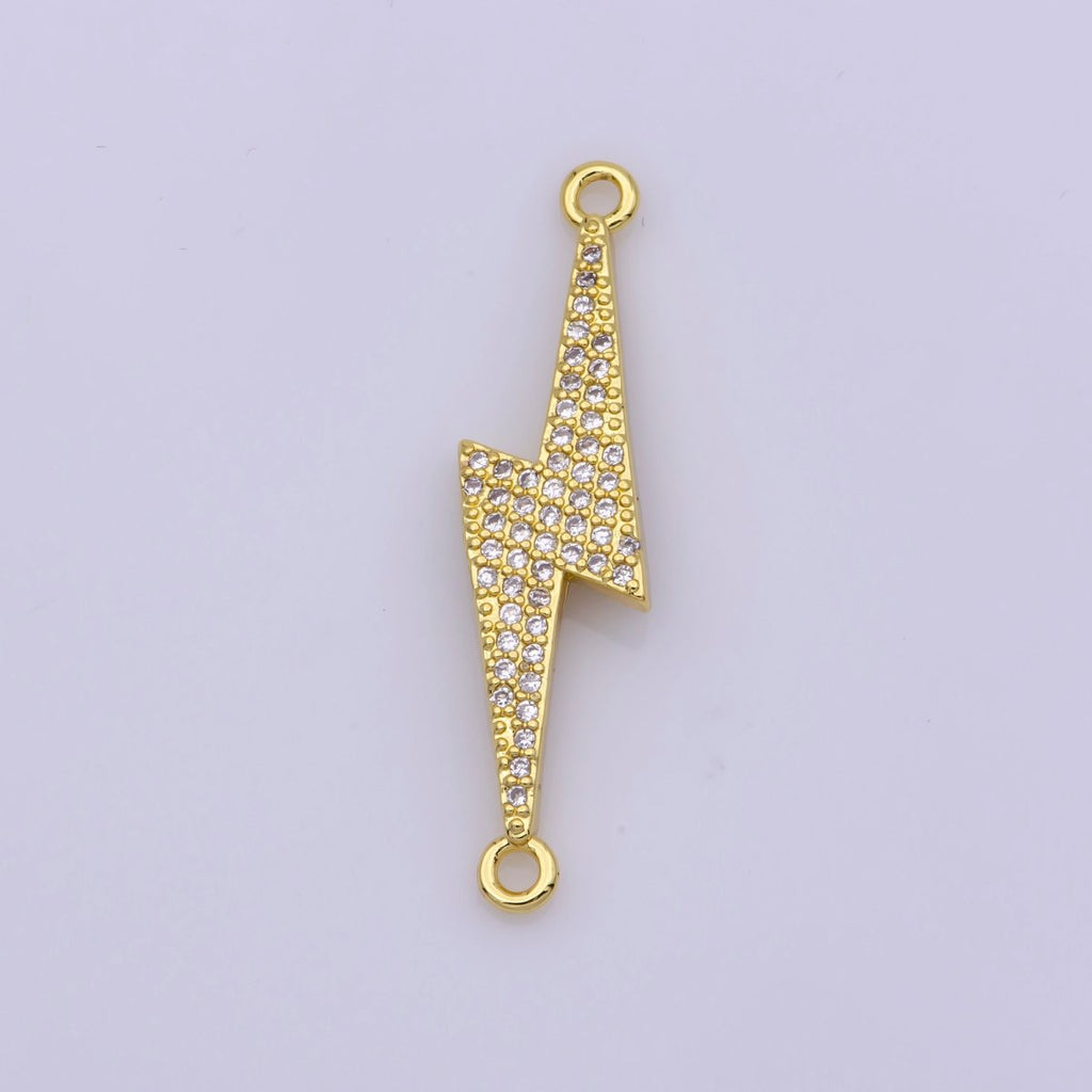 14K Gold plated Lightning Bolt Thunder Connector | G-845 - DLUXCA