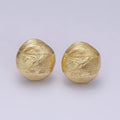 14K Gold plated Lined Geometric Round Dome C-Shaped Hoop Earrings | V457 - DLUXCA