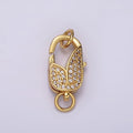 14K Gold plated Lobster Claw Clasps Tulip Micro Paved CZ Jewelry Closure Findings Supply in Gold & Silver | Z-607 Z-608 - DLUXCA