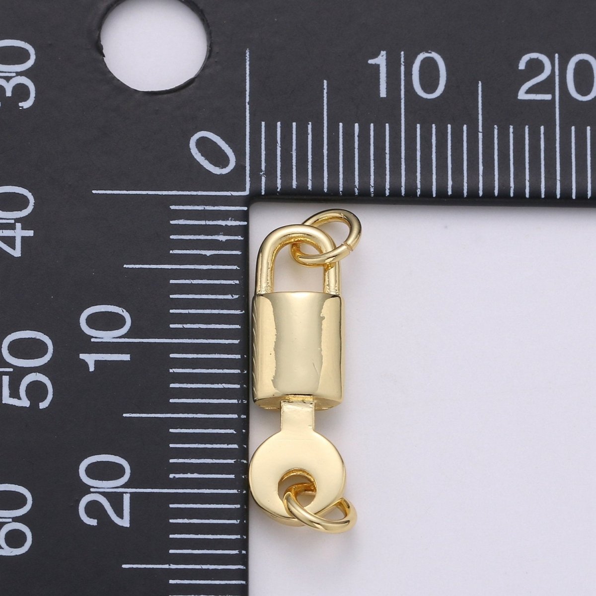 14k Gold plated Lock Key Pendant Charm, Dainty Key Pendant Charm, Gold plated Lock F-448 - DLUXCA