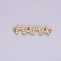 14K Gold plated "MAMA" Micro Paved CZ Script Connector in Gold & Silver | G267