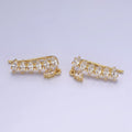 14K Gold plated Marquise CZ Drop Ear Climber Cuff Earrings | AE482 - DLUXCA