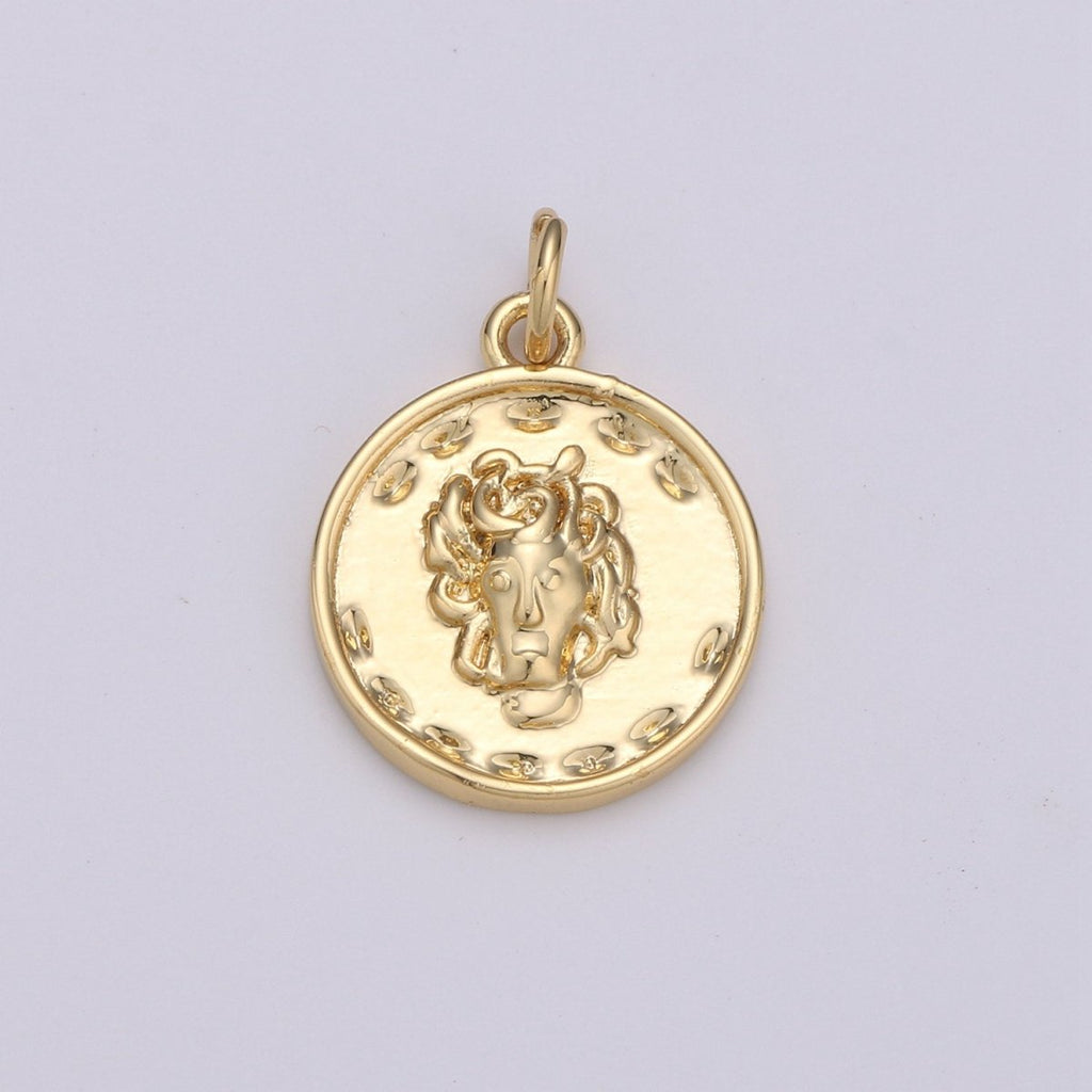 14K Gold plated Medusa charms, 20x15mm Gold Pendant, coin charms, Gold charms, medallion charms, disc charm, Greek Charm D-539 - DLUXCA