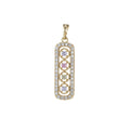 14k Gold plated Micro Pave Cubic Zirconia Bar Pendant Charm, Micro Pave CZ Pendant Charm, Gold plated Pendant, For DIY Jewelry I-547 - DLUXCA