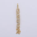14k Gold plated Micro Pave Grateful Charm for Statement Necklace Pendant, D-090 - DLUXCA