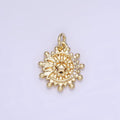 14K Gold plated Micro Paved Celestial Crescent Moon Star Sun Charm | AG736 - DLUXCA