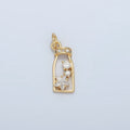 14K Gold plated Micro Paved CZ Celestial Star Open Bottle Drink Charm | AG909 - DLUXCA