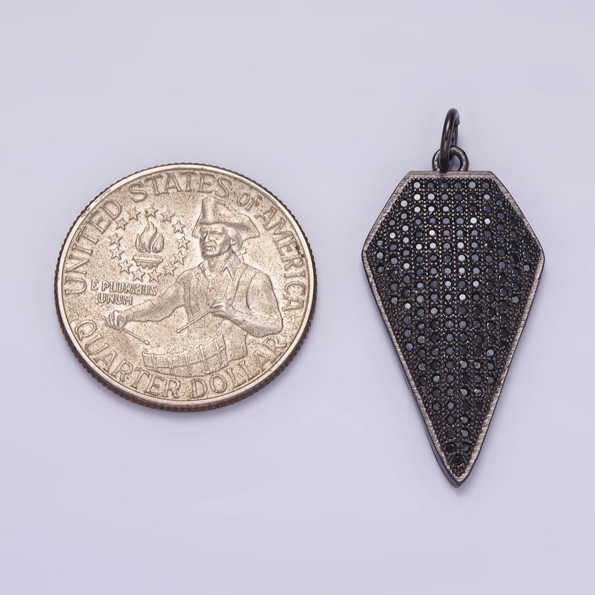 14K Gold plated Micro Paved CZ Diamond Shield Charm in Silver, Gold & Black | N1129 - N1131