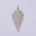 14K Gold plated Micro Paved CZ Diamond Shield Charm in Silver, Gold & Black | N1129 - N1131