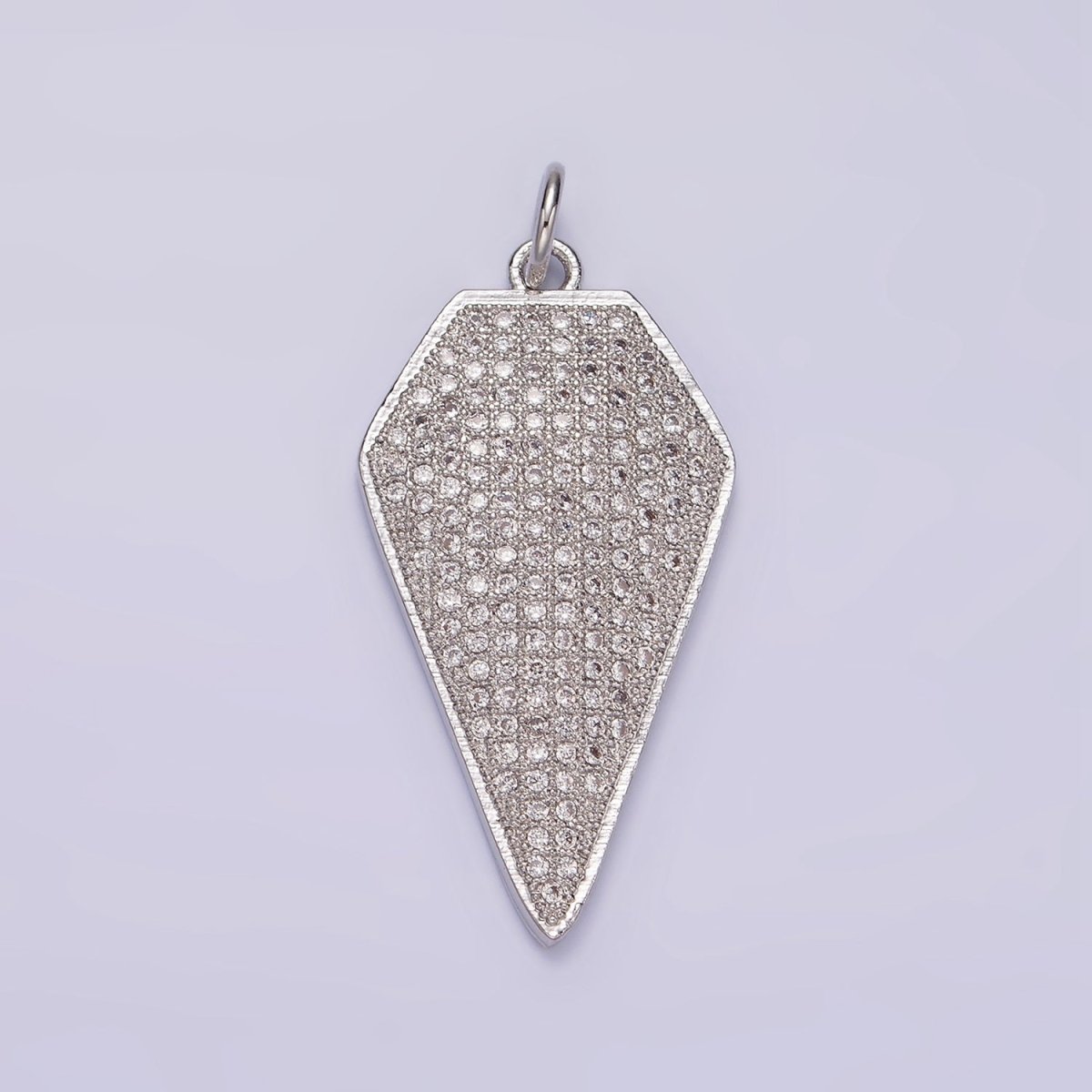 14K Gold plated Micro Paved CZ Diamond Shield Charm in Silver, Gold & Black | N1129 - N1131