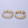 14K Gold plated Micro Paved CZ Dome Open Filigree Earrings in Gold & Silver | AE499 AE500