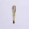 14K Gold plated Micro Paved CZ Flat Edged Screwdriver Charm | AC1453 - DLUXCA