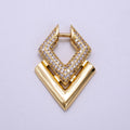14K Gold plated Micro Paved CZ Geometric Charm | AA1098 - DLUXCA