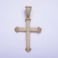 14K Gold plated Micro Paved CZ Geometric Religious Cross Pendant | AA1063 - DLUXCA