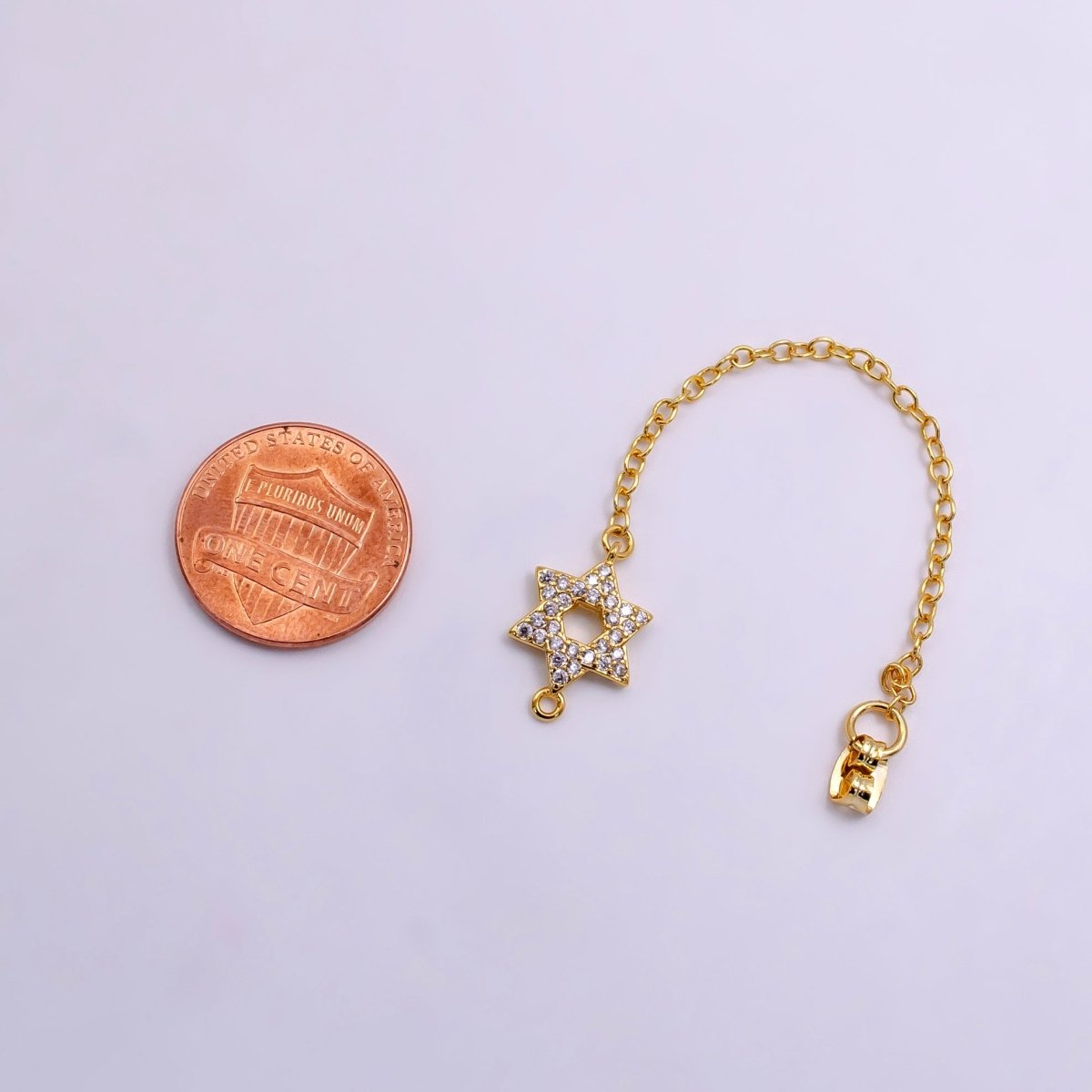 14K Gold plated Micro Paved CZ Star of David Earring Backing Findings | K188 - DLUXCA