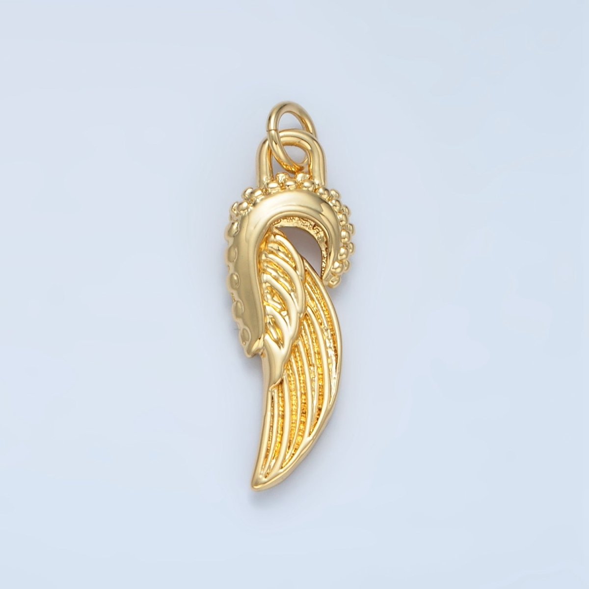 14K Gold plated Mini Angel Feathered Wings Add - On Charm | AG880 - DLUXCA
