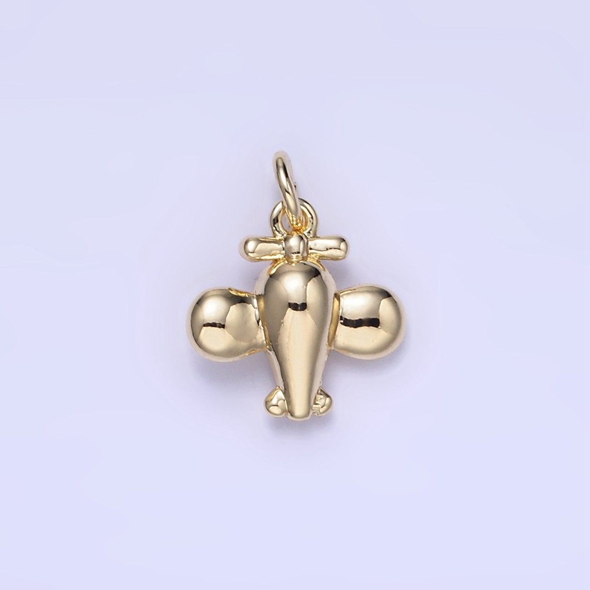 14K Gold plated Mini Chubby Airplane Minimalist Charm | W651 - DLUXCA