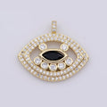 14K Gold plated Mini Evil Eye Cz Pave Pendant, Gold Unique Pave Evil Eye Charm for earring necklace bracelet supply J-931 - DLUXCA