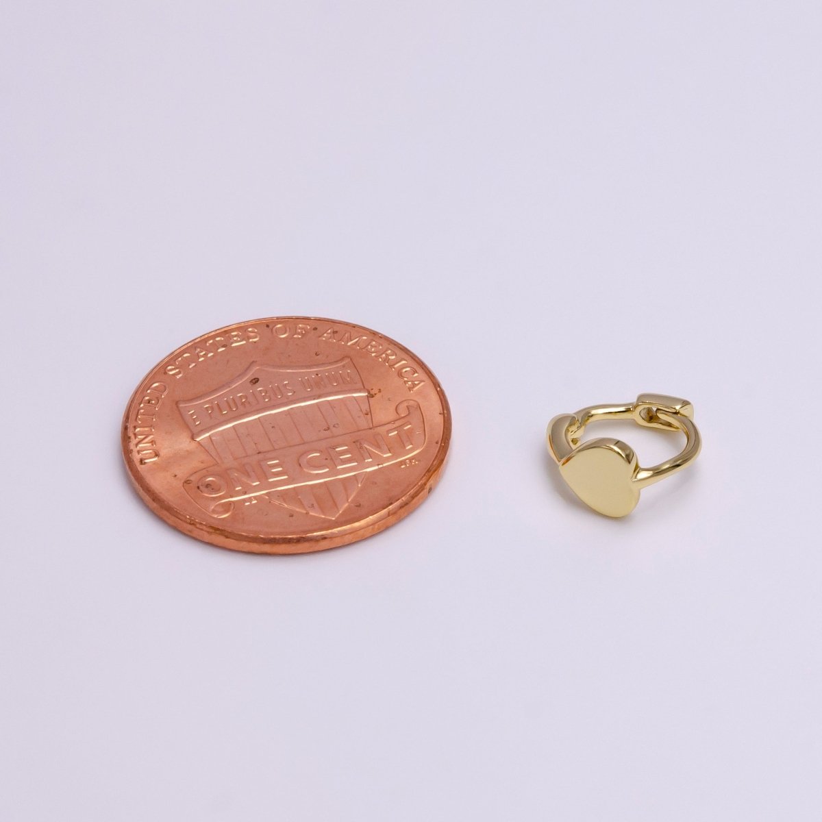 14K Gold plated Mini Heart Minimalist 9mm Cartilage Huggie Earirngs | Y-926 - DLUXCA