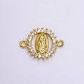 14K Gold plated Mini Lady Guadalupe Charm Connector for Bracelet Link Connector G-156 - DLUXCA