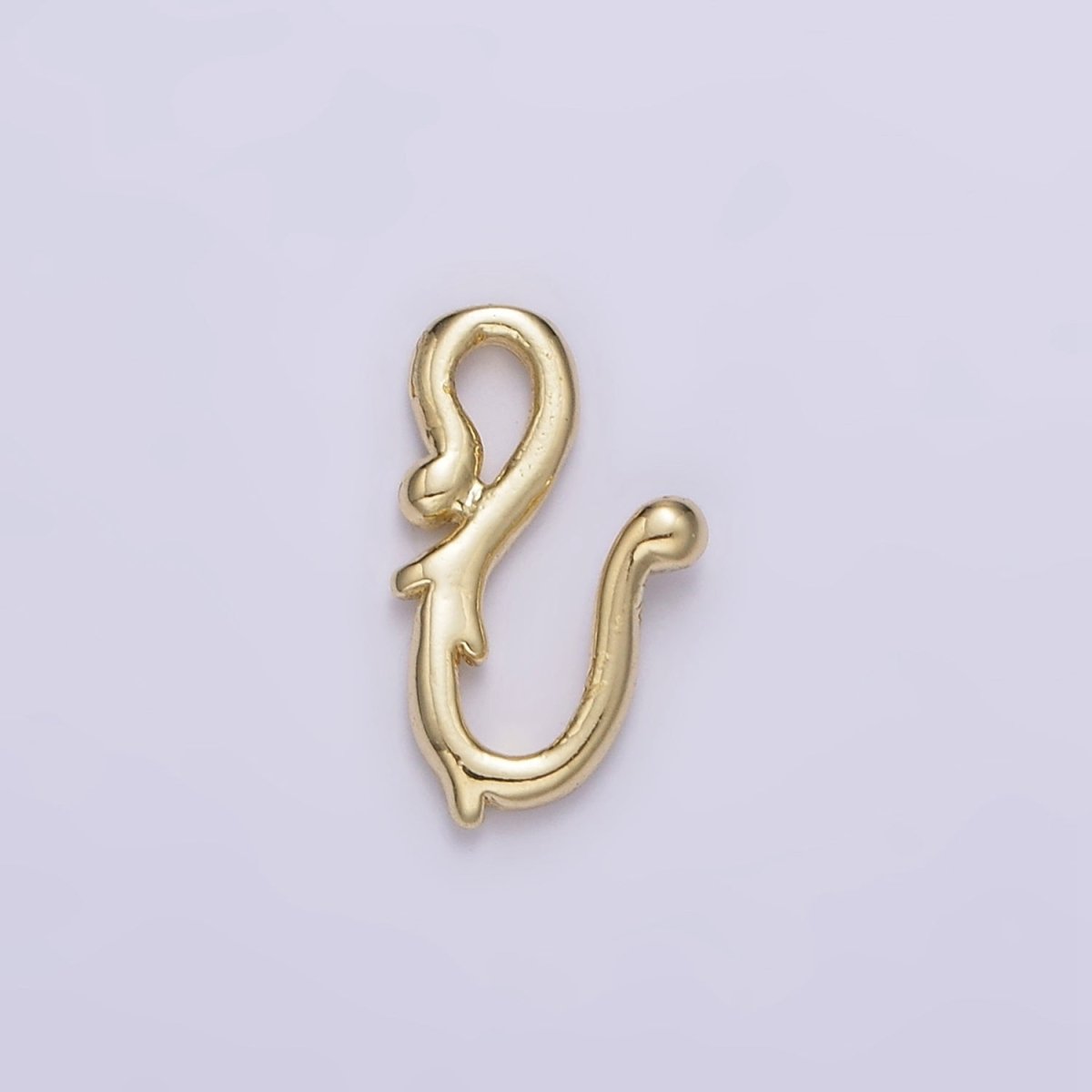 14K Gold plated Mini Molten Vine Hook Closure Findings Supply | Z658 - DLUXCA