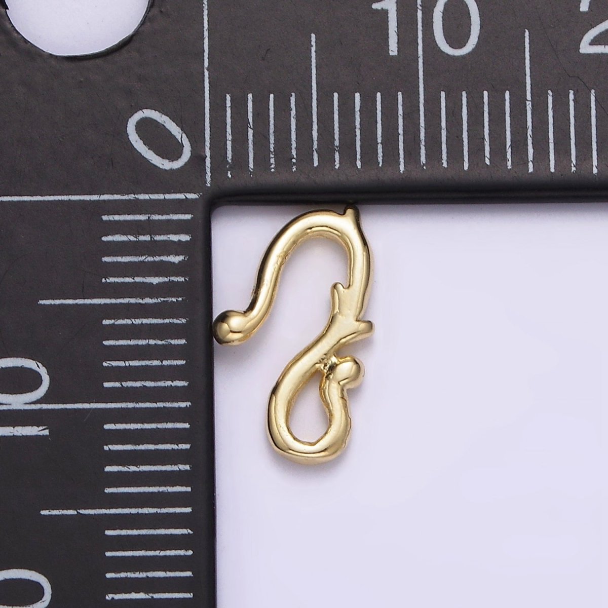 14K Gold plated Mini Molten Vine Hook Closure Findings Supply | Z658 - DLUXCA