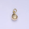 14K Gold plated Mini Round Boat Charm | AG-663 - DLUXCA