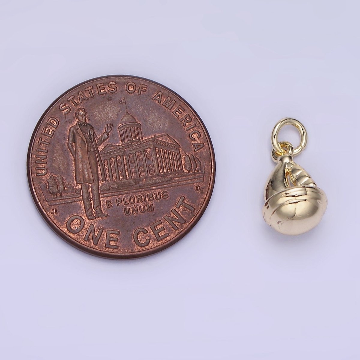 14K Gold plated Mini Round Boat Charm | AG-663 - DLUXCA