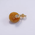 14K Gold plated Mini Sunstone, Moss Agate, Red Aventurine, Crazy Lace Agate Round Donut CZ Charm | AC823 - AC826 - DLUXCA