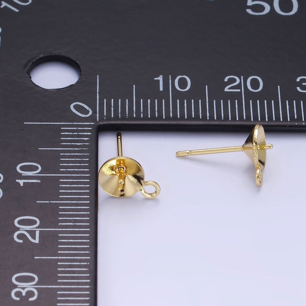 14K Gold plated Minimalist Needle Drill Stud Earrings Findings | Z758 - DLUXCA