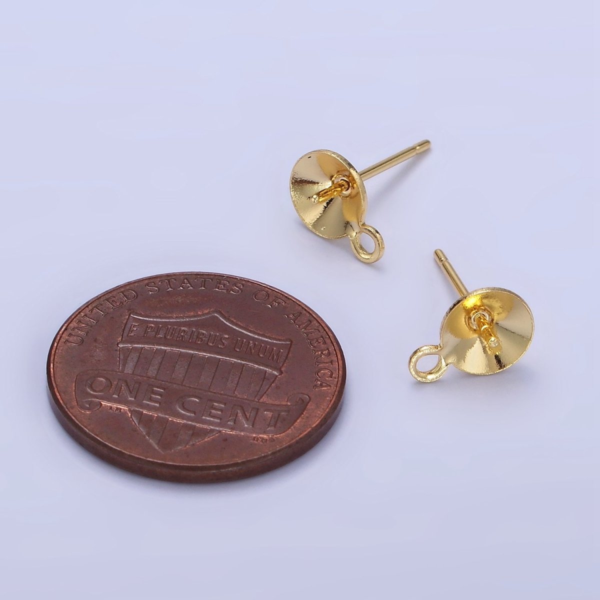 14K Gold plated Minimalist Needle Drill Stud Earrings Findings | Z758 - DLUXCA